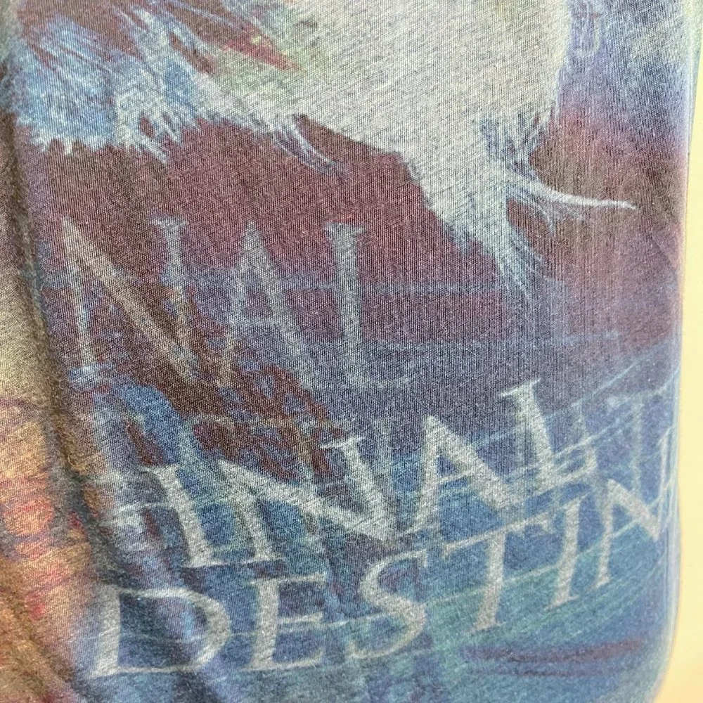 Final Destination 3 film blue colorful short sleeve t shirt NEXT LEVEL vintage L - Picture 3 of 6